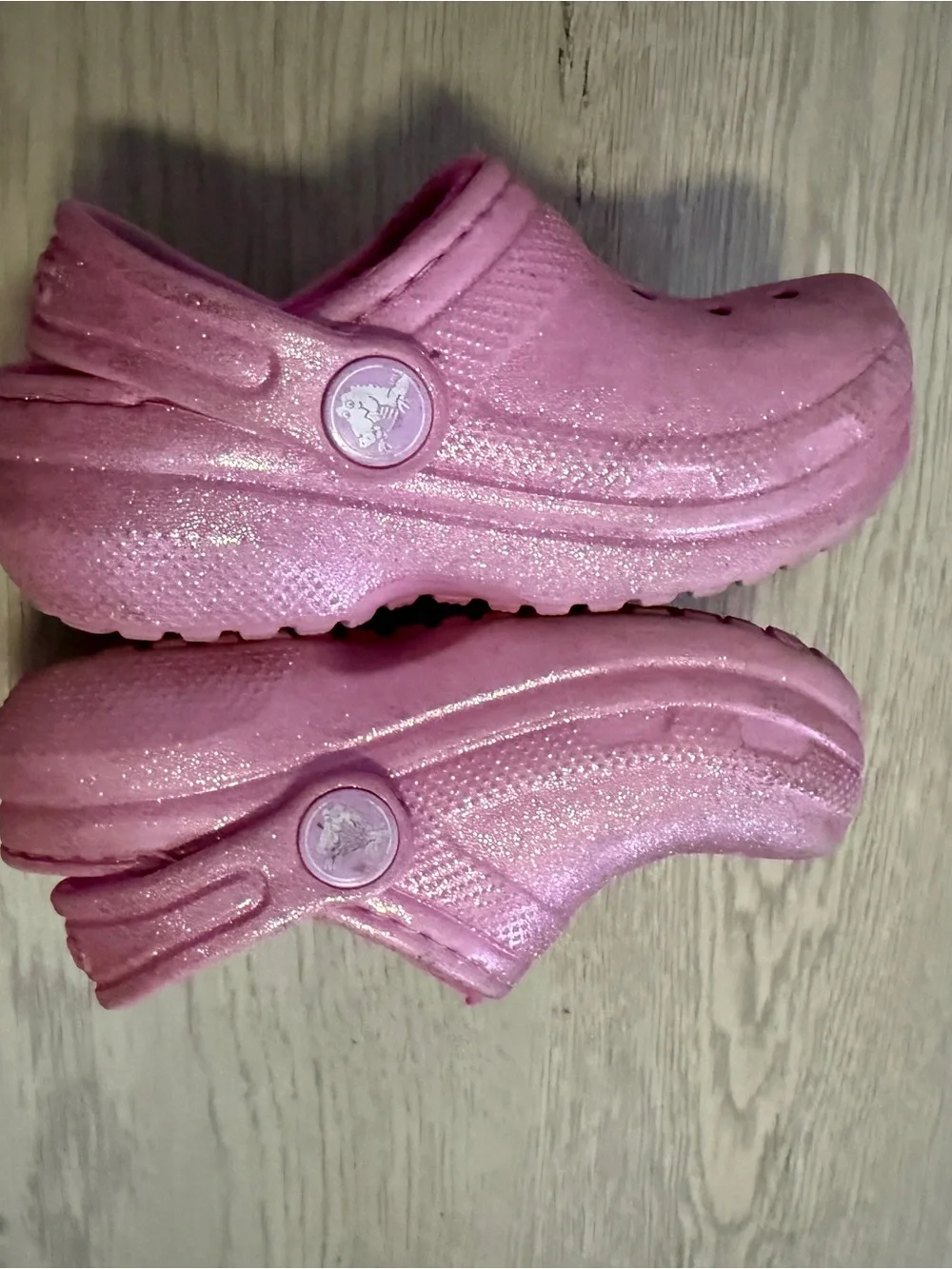 CROCS Kids Pink Fuzzy-Lined Clog Sandals